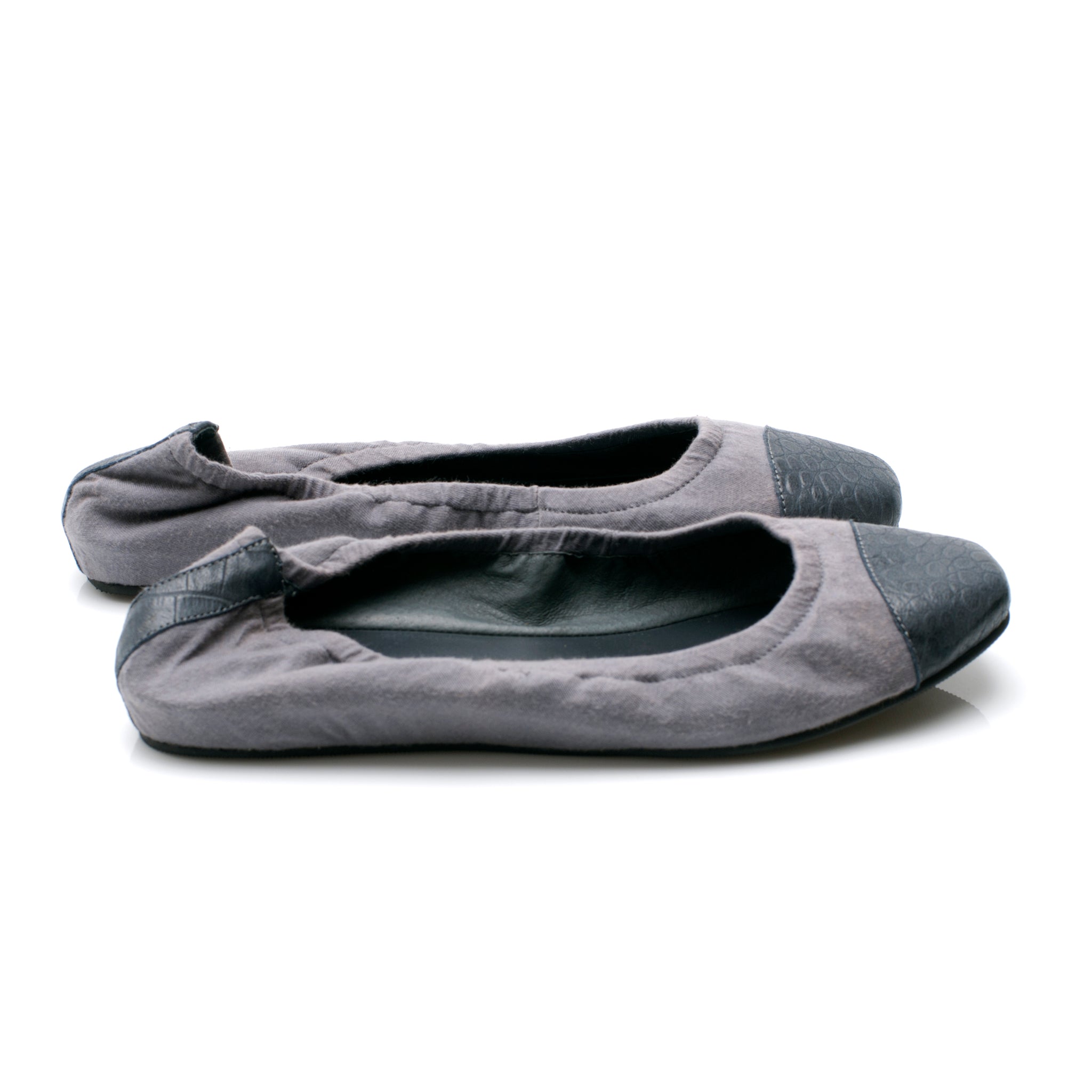 9002 cotton and leather loafers; slate