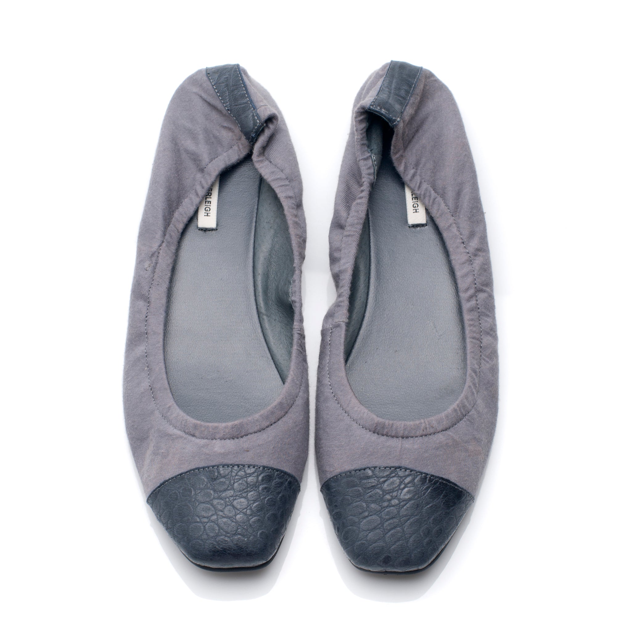 9002 cotton and leather loafers; slate