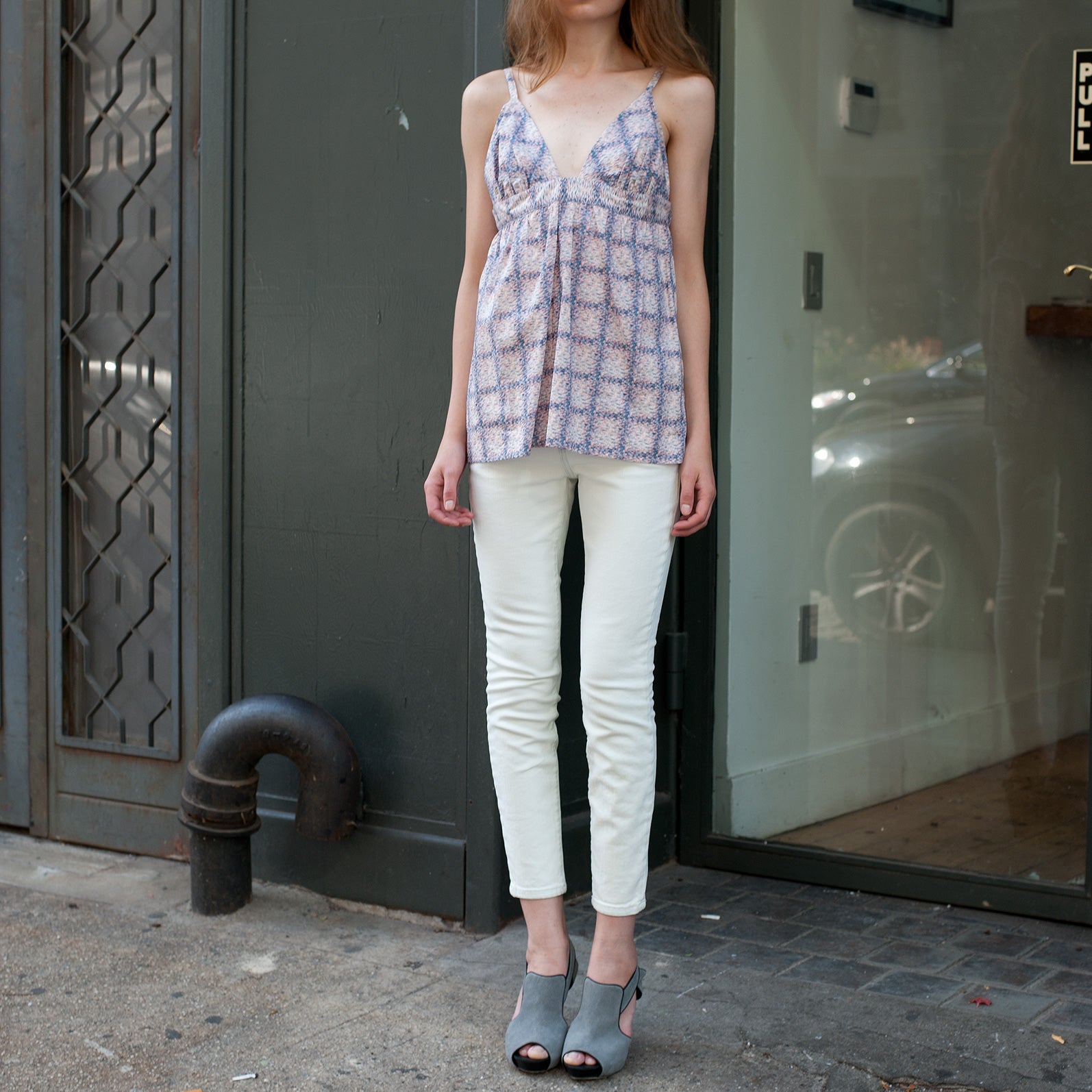 3113 suede slingbacks; grey