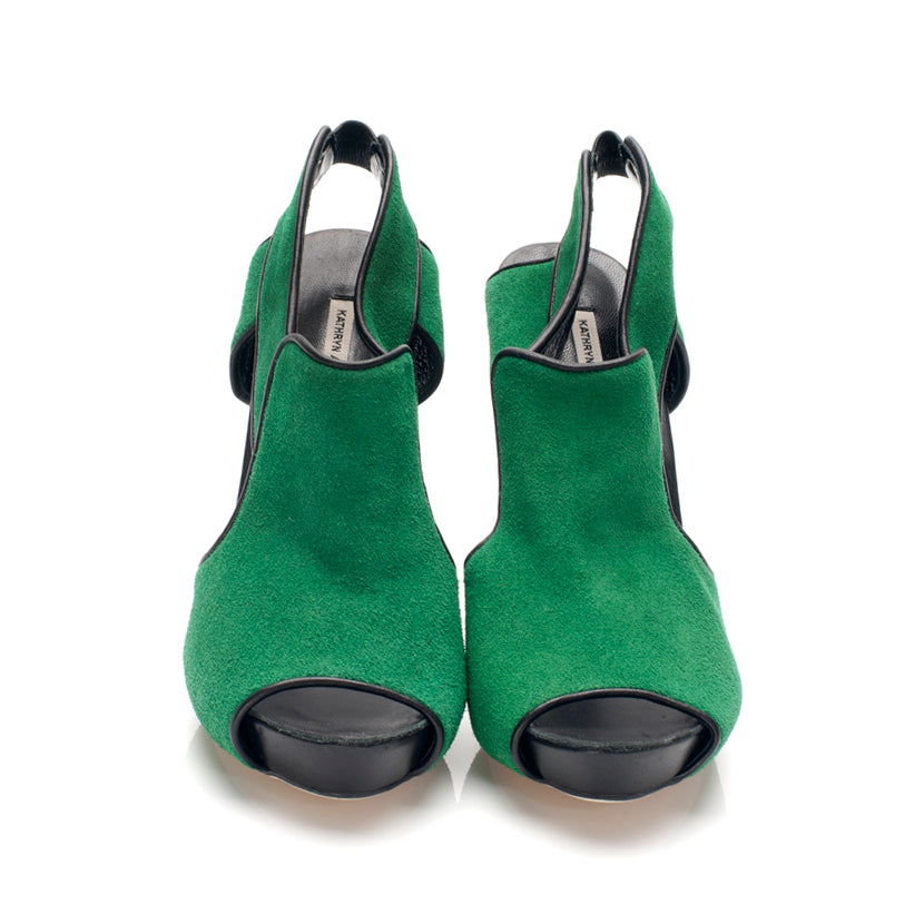 3113 suede slingbacks; green