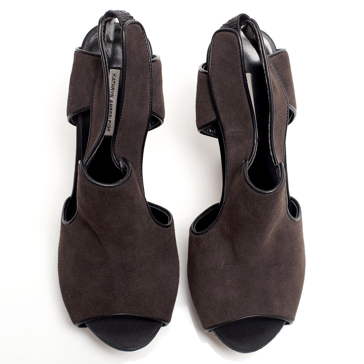 3113 suede slingbacks; brown
