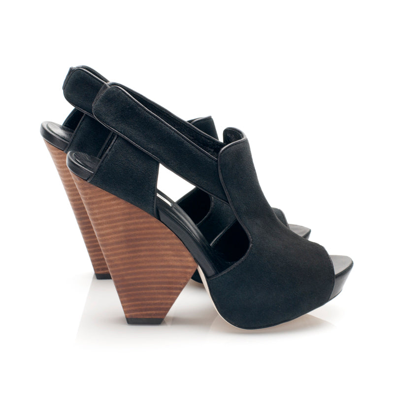 3113 suede slingbacks; charcoal