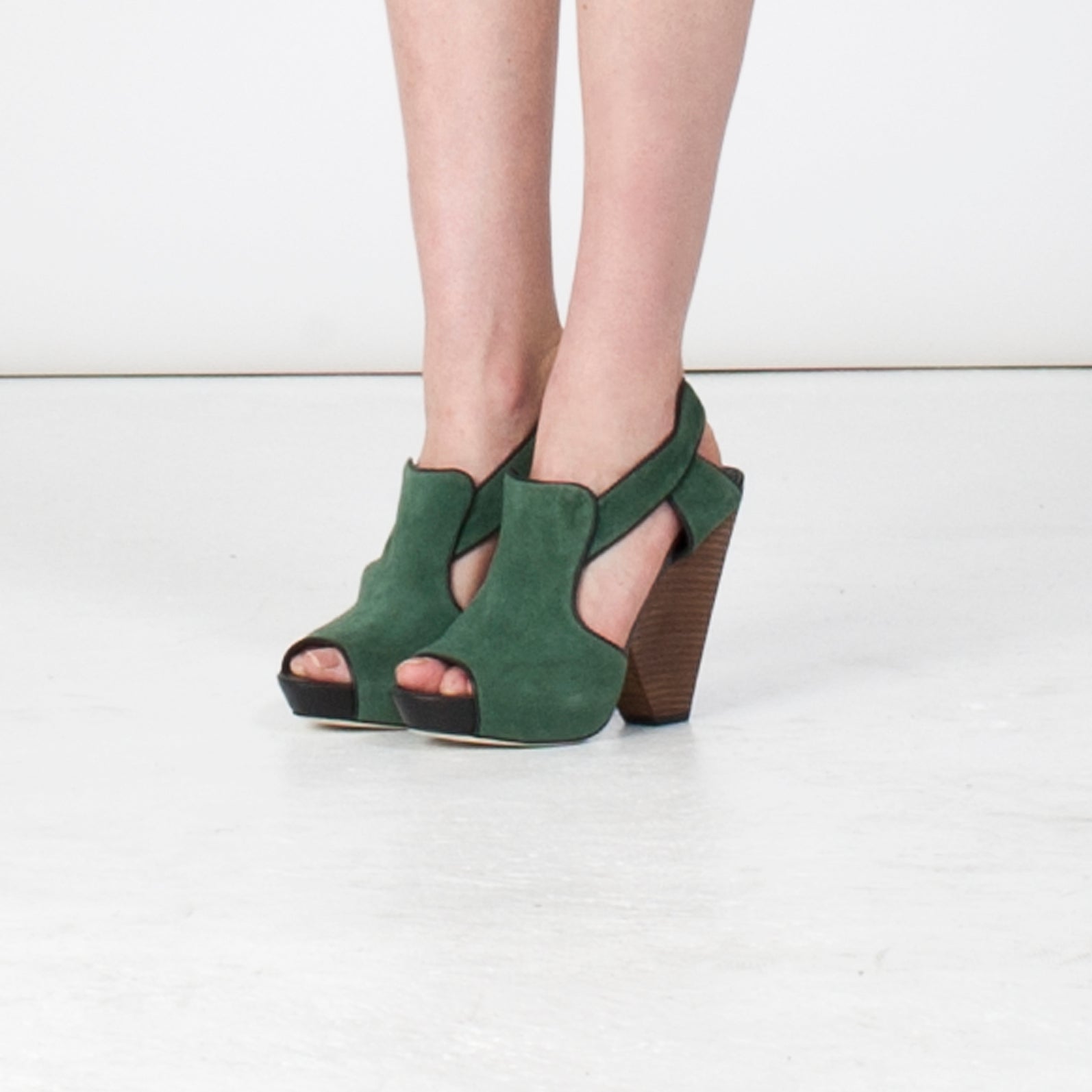 3113 suede slingbacks; sea green