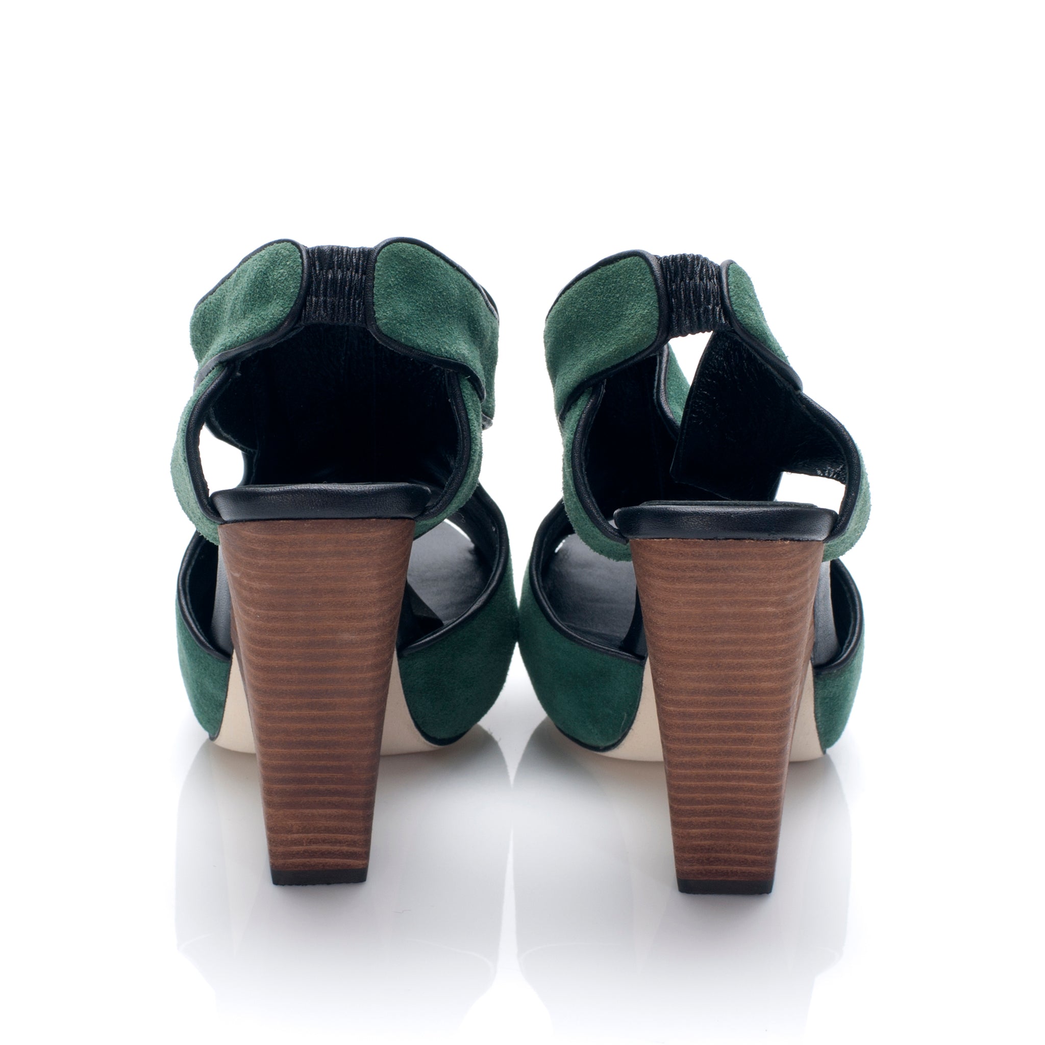 3113 suede slingbacks; sea green