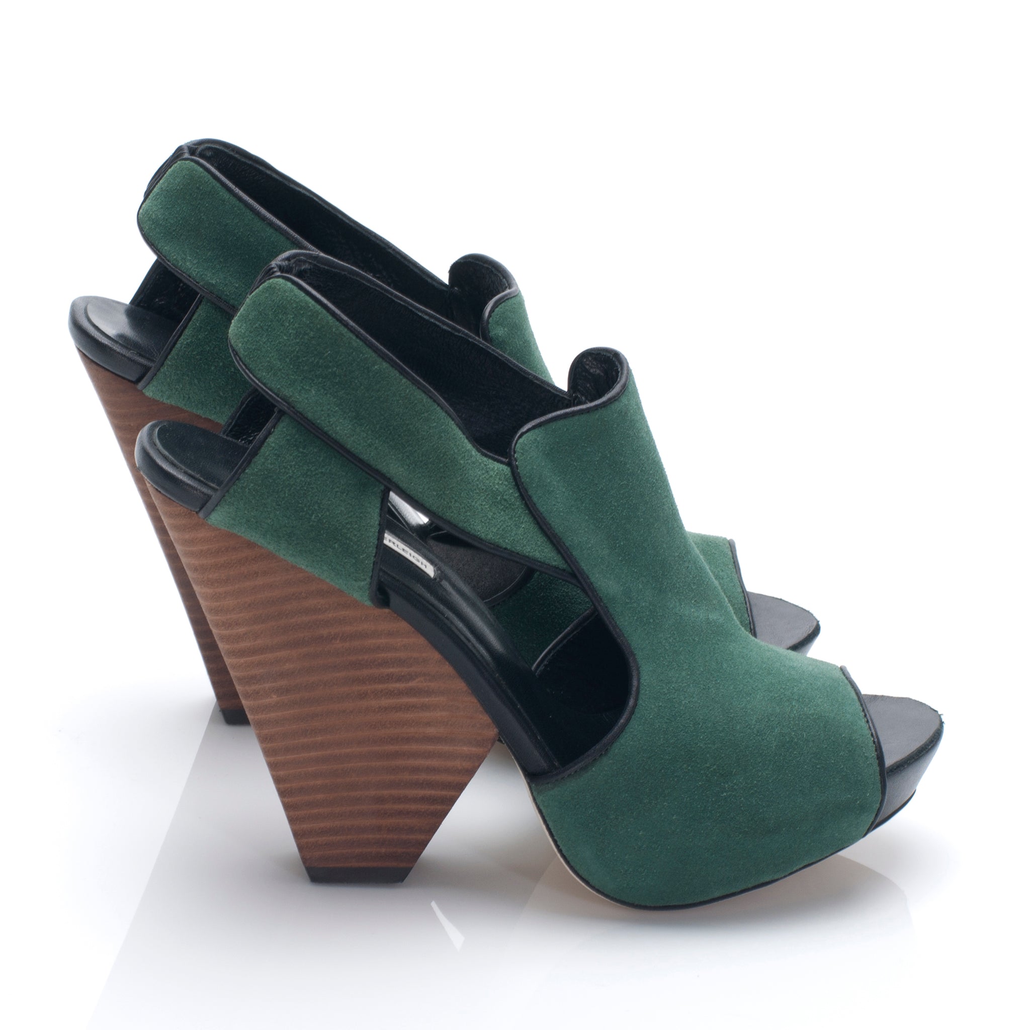 3113 suede slingbacks; sea green