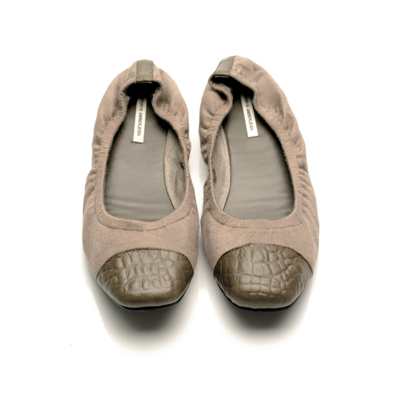 9002 cotton and leather loafers; mocha