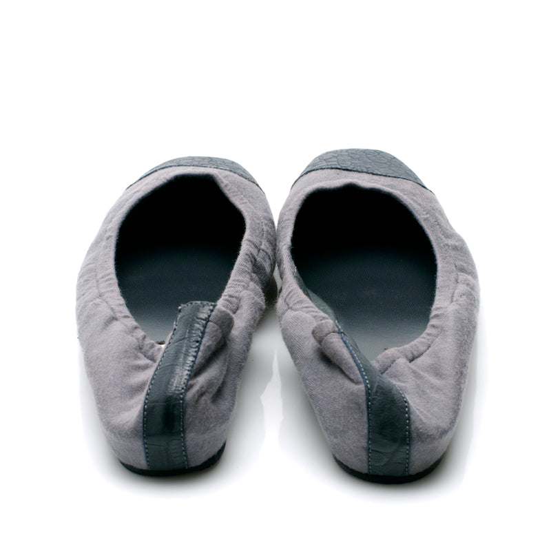 9002 cotton and leather loafers; slate