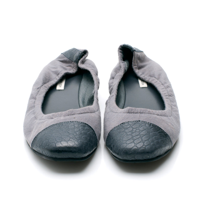 9002 cotton and leather loafers; slate