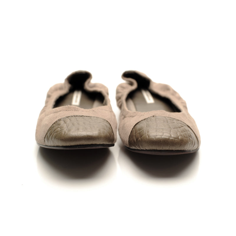 9002 cotton and leather loafers; mocha