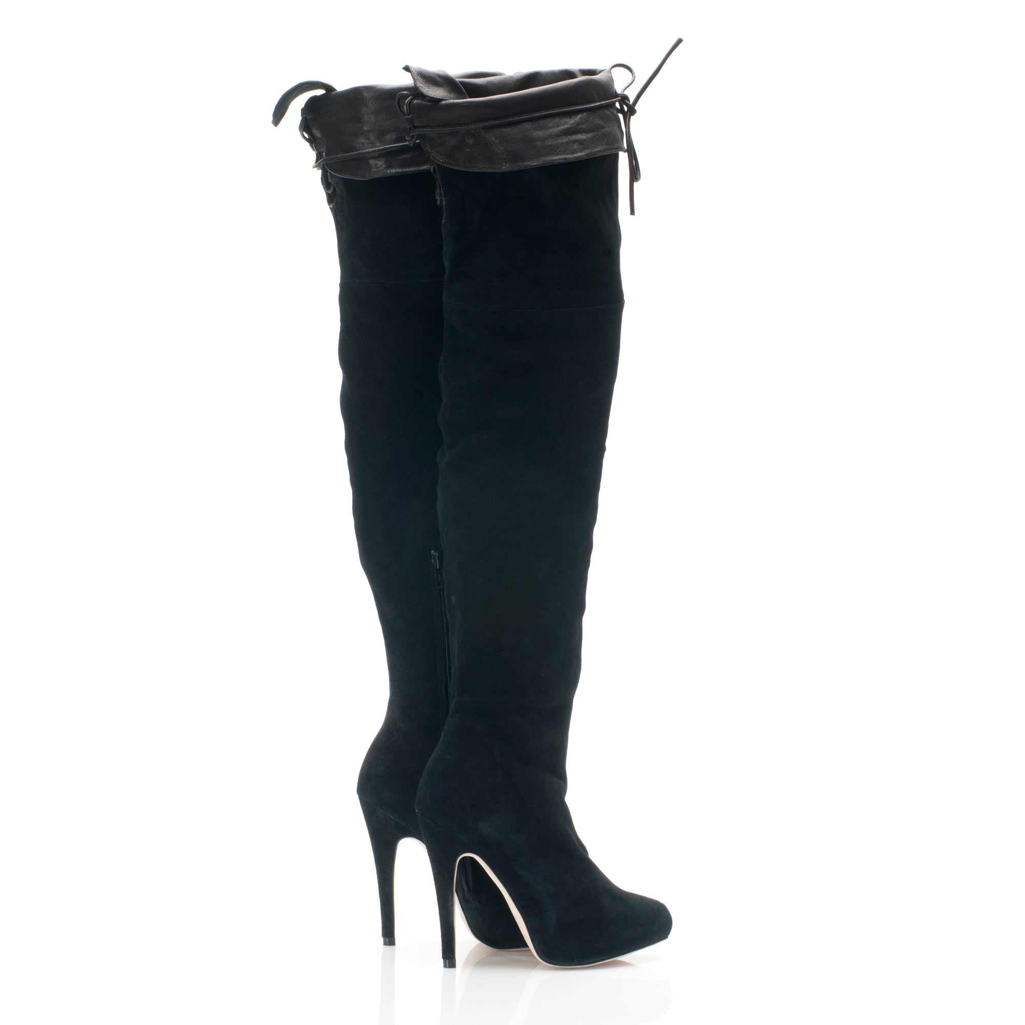 7124 suede boots; black