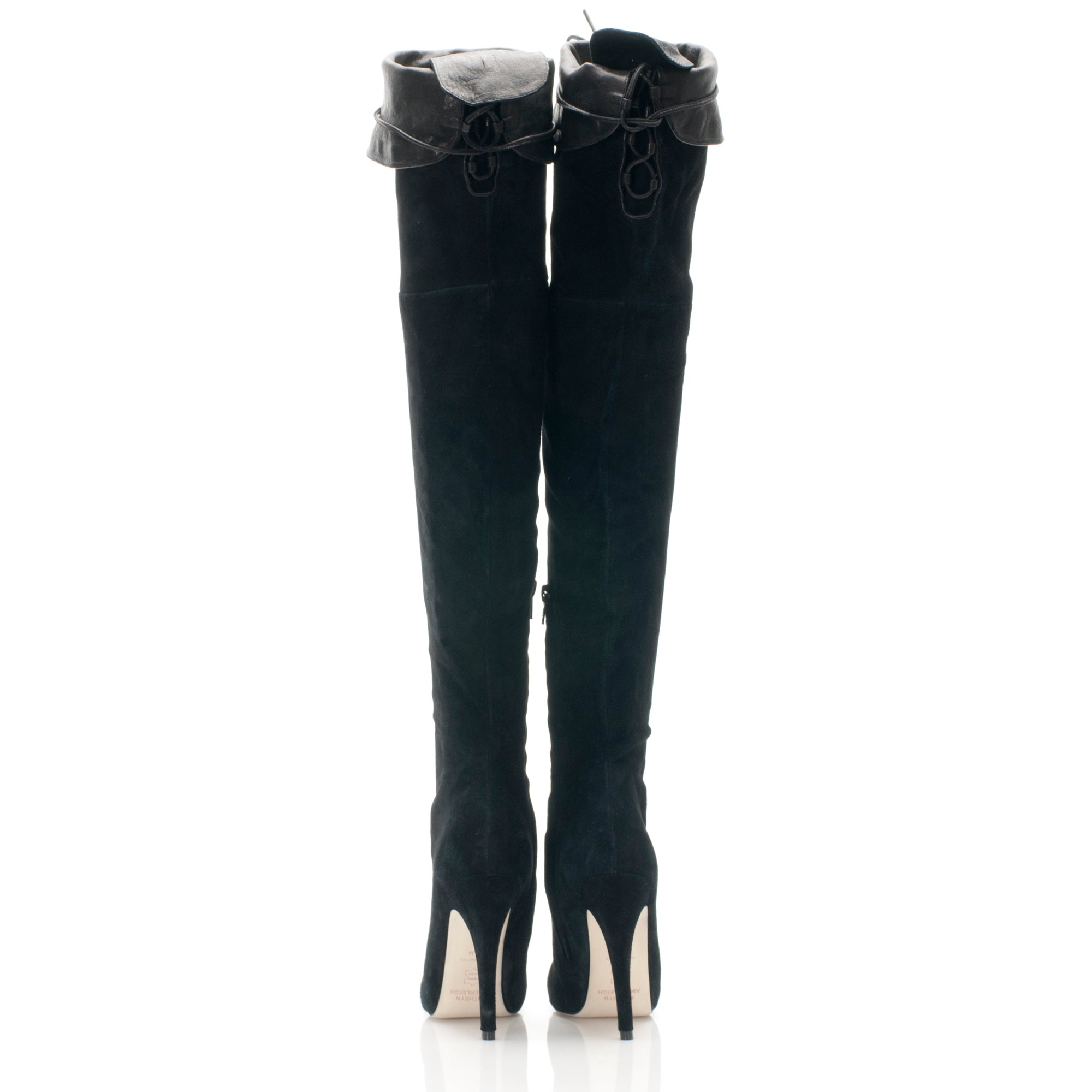 7124 suede boots; black