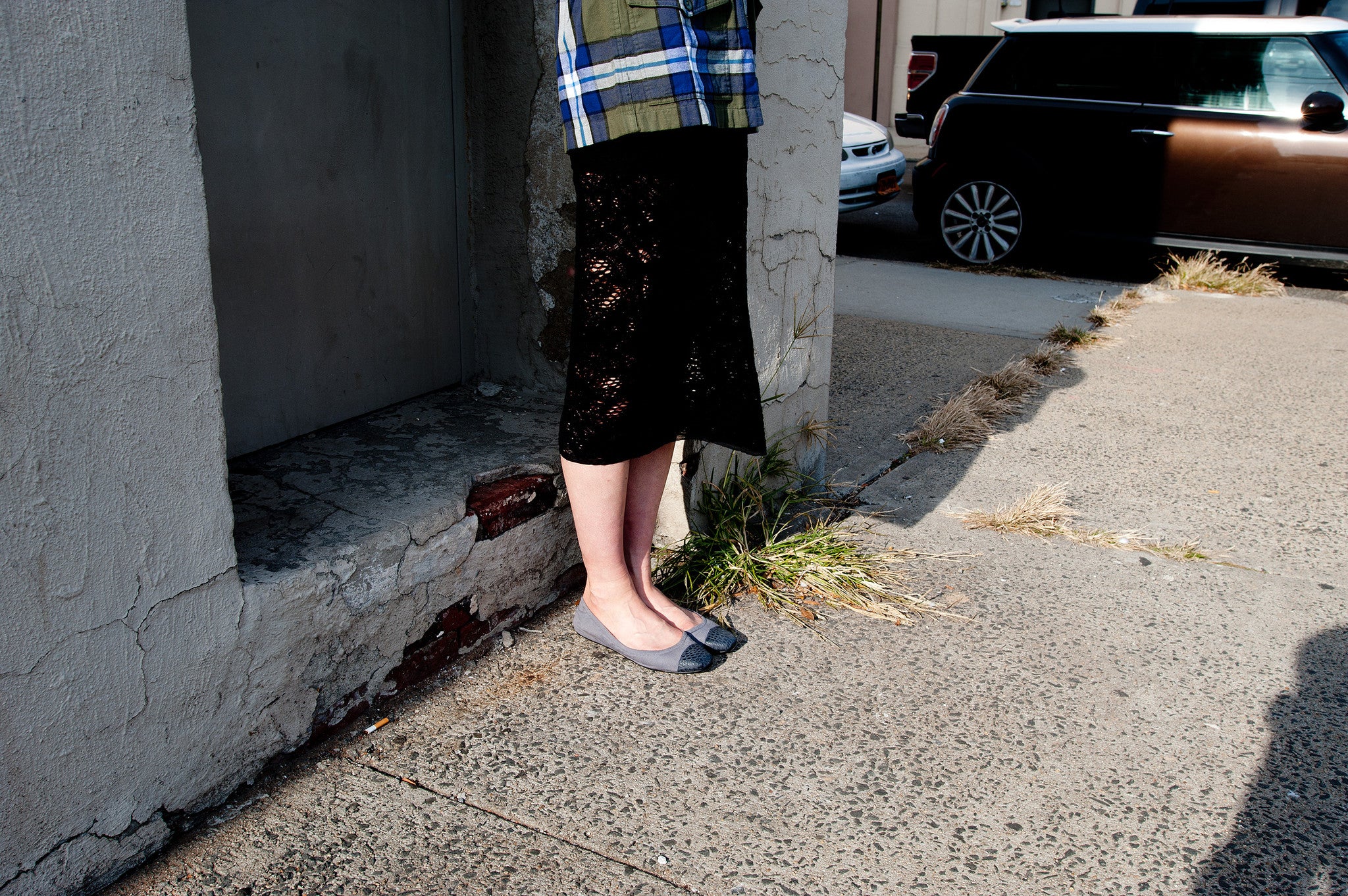 9002 cotton and leather loafers; slate