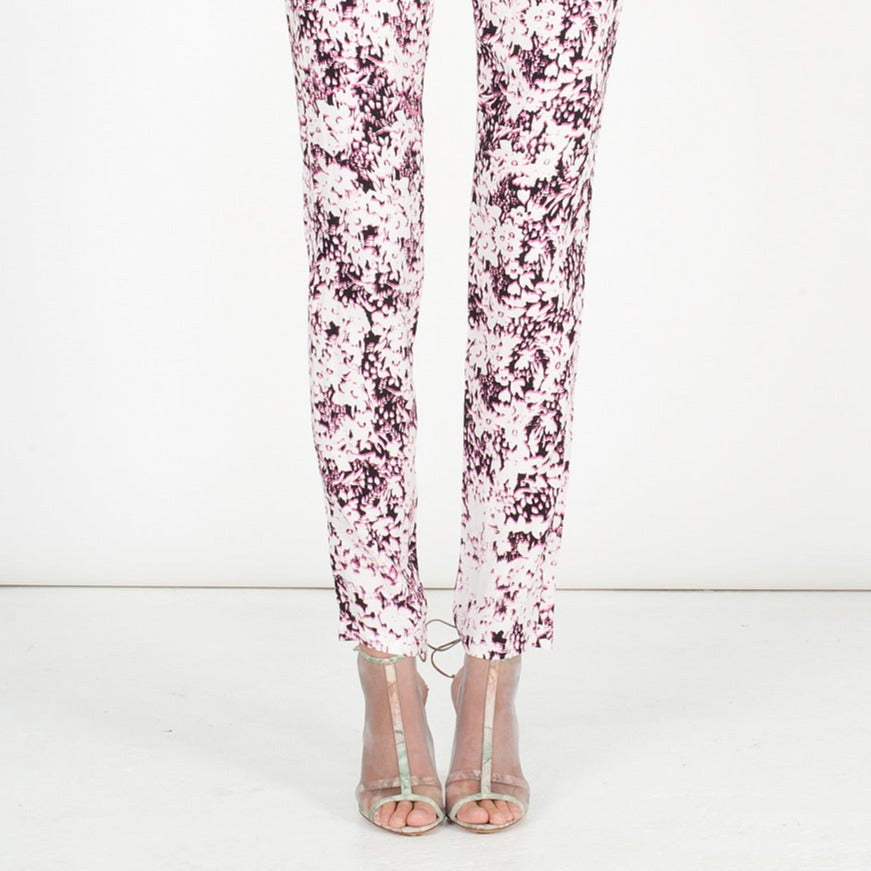 J016 net and leather heels; pastel flower