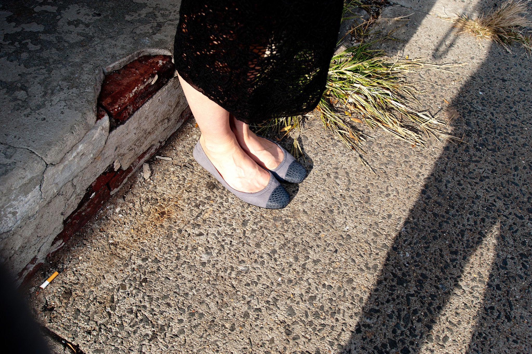 9002 cotton and leather loafers; slate