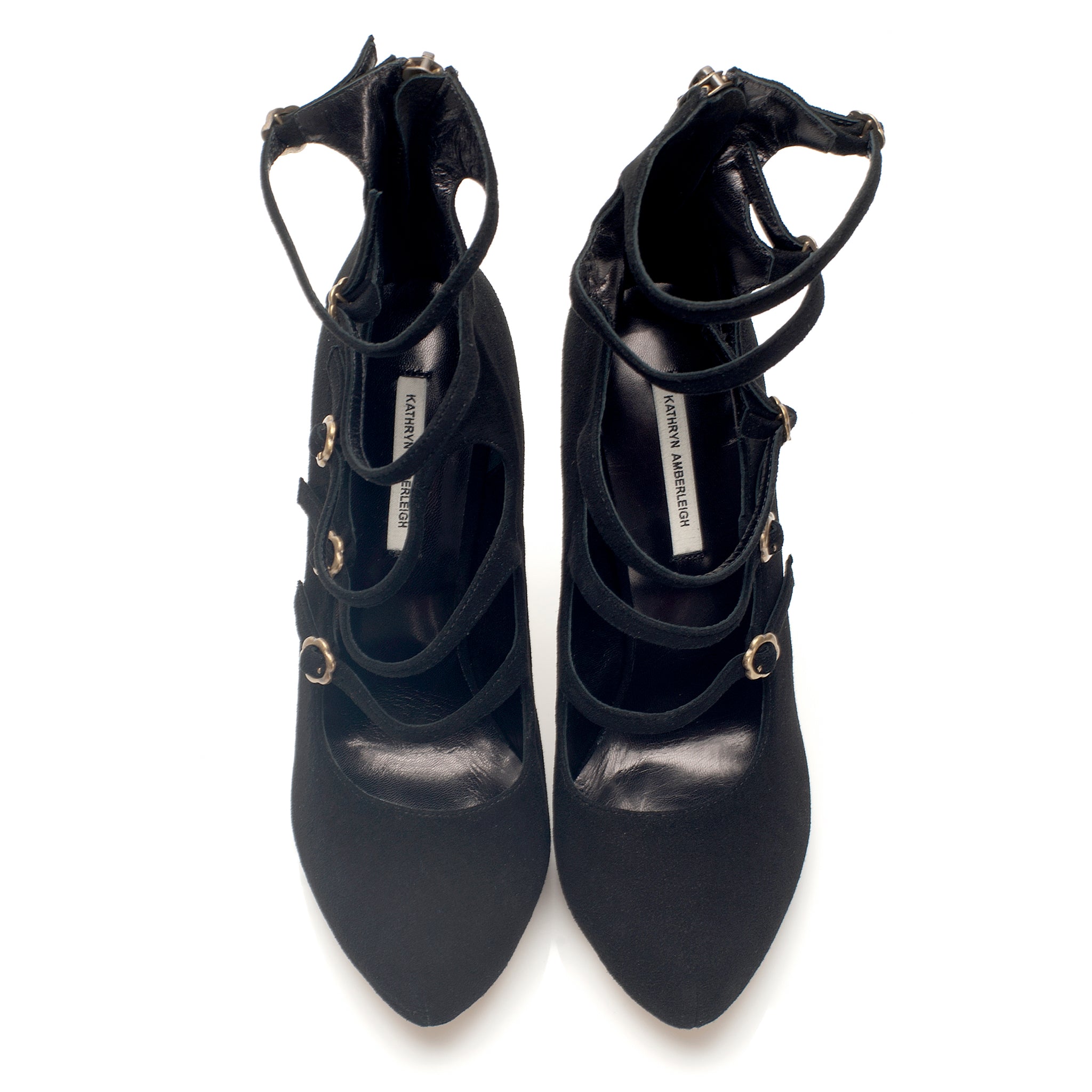 K435 suede pumps; black