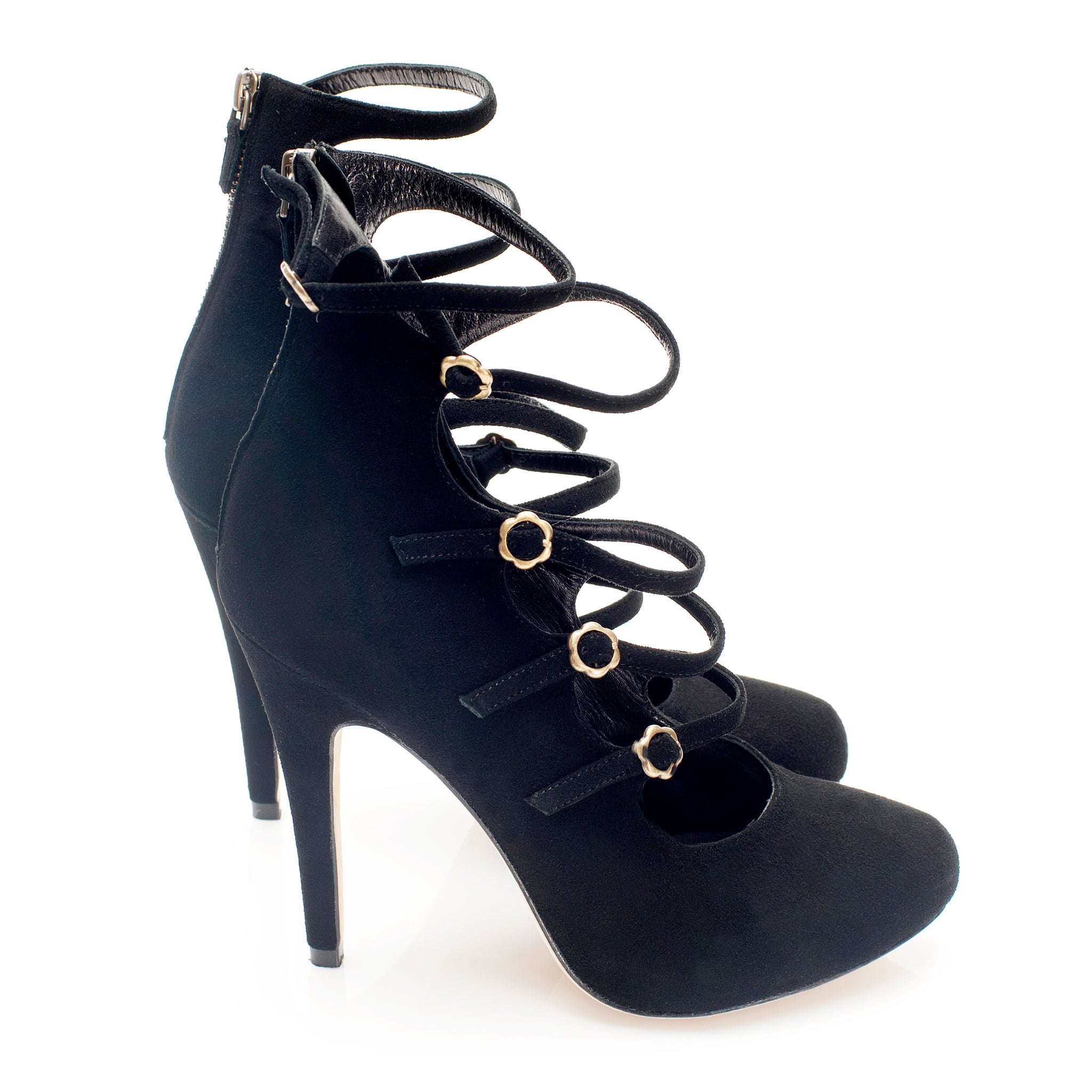 K435 suede pumps; black