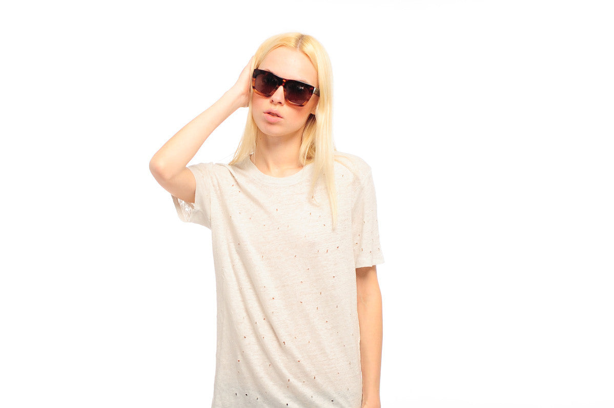 JIL SANDER : SQUARE SUNGLASSES, BROWN/AMBER