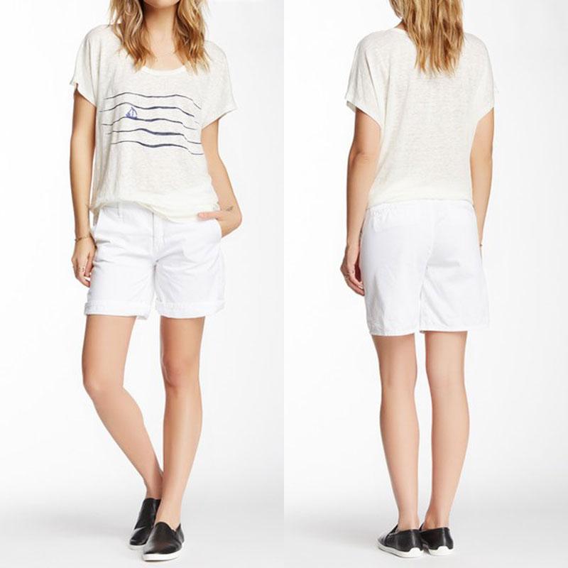 JOIE : COTTON TWILL SHORTS, WHITE