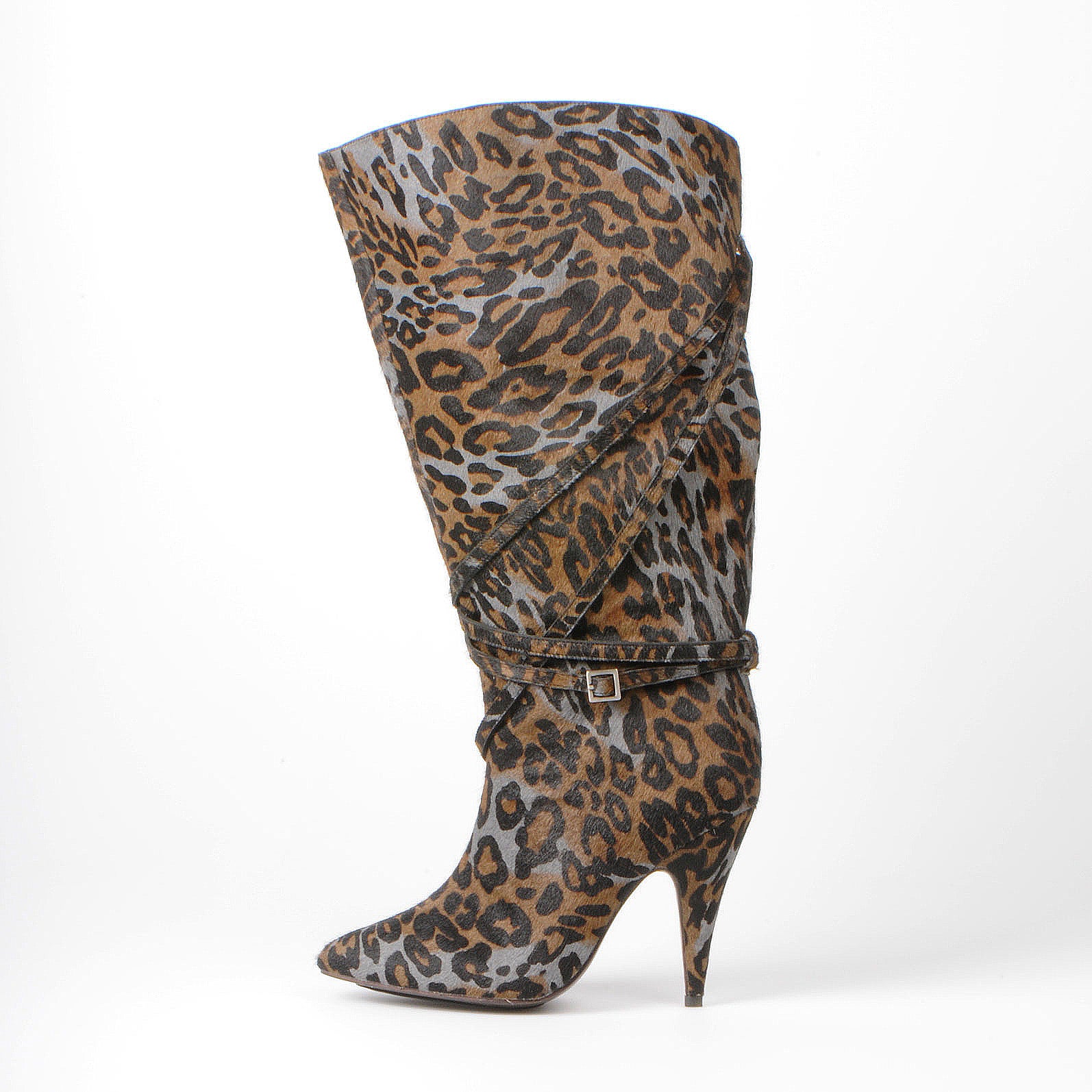 K301 hair boots; grey leo