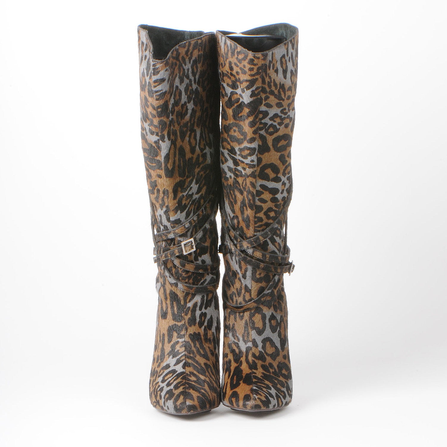 K301 hair boots; grey leo