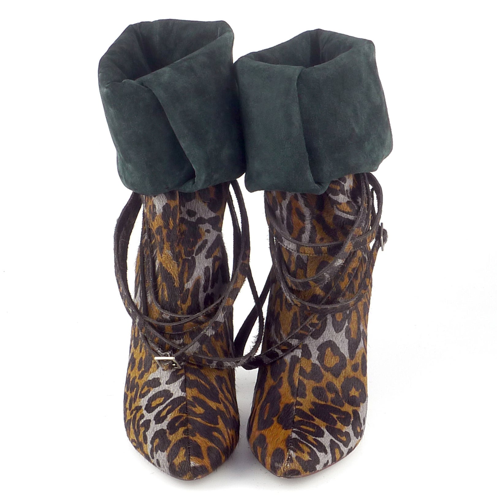 K301 hair boots; grey leo