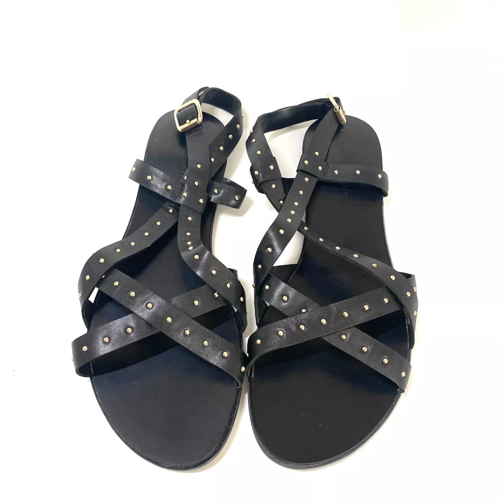 J112 leather sandals; black