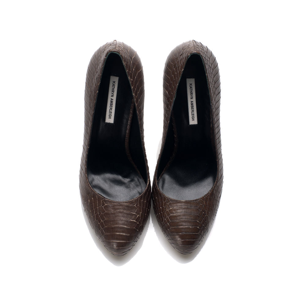 3084 snakeskin heels; old wood