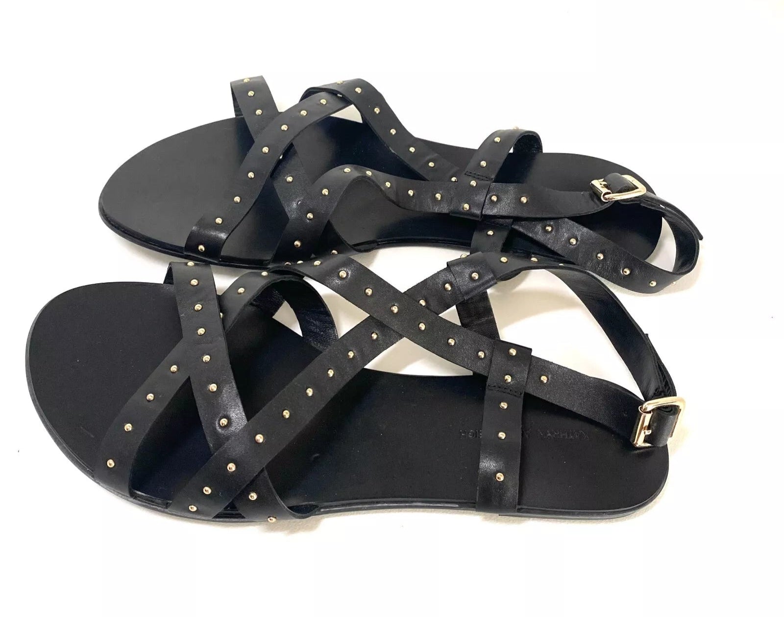 J112 leather sandals; black