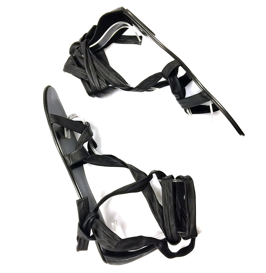 7927 leather sandals; black