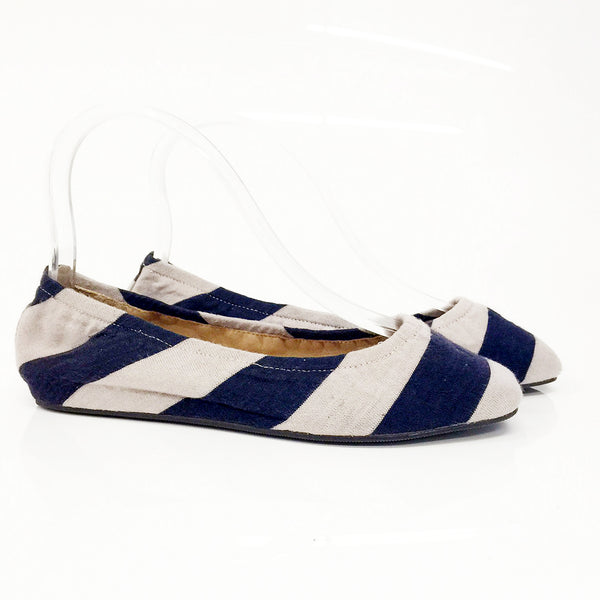 9000 fabric loafers; navy stripe
