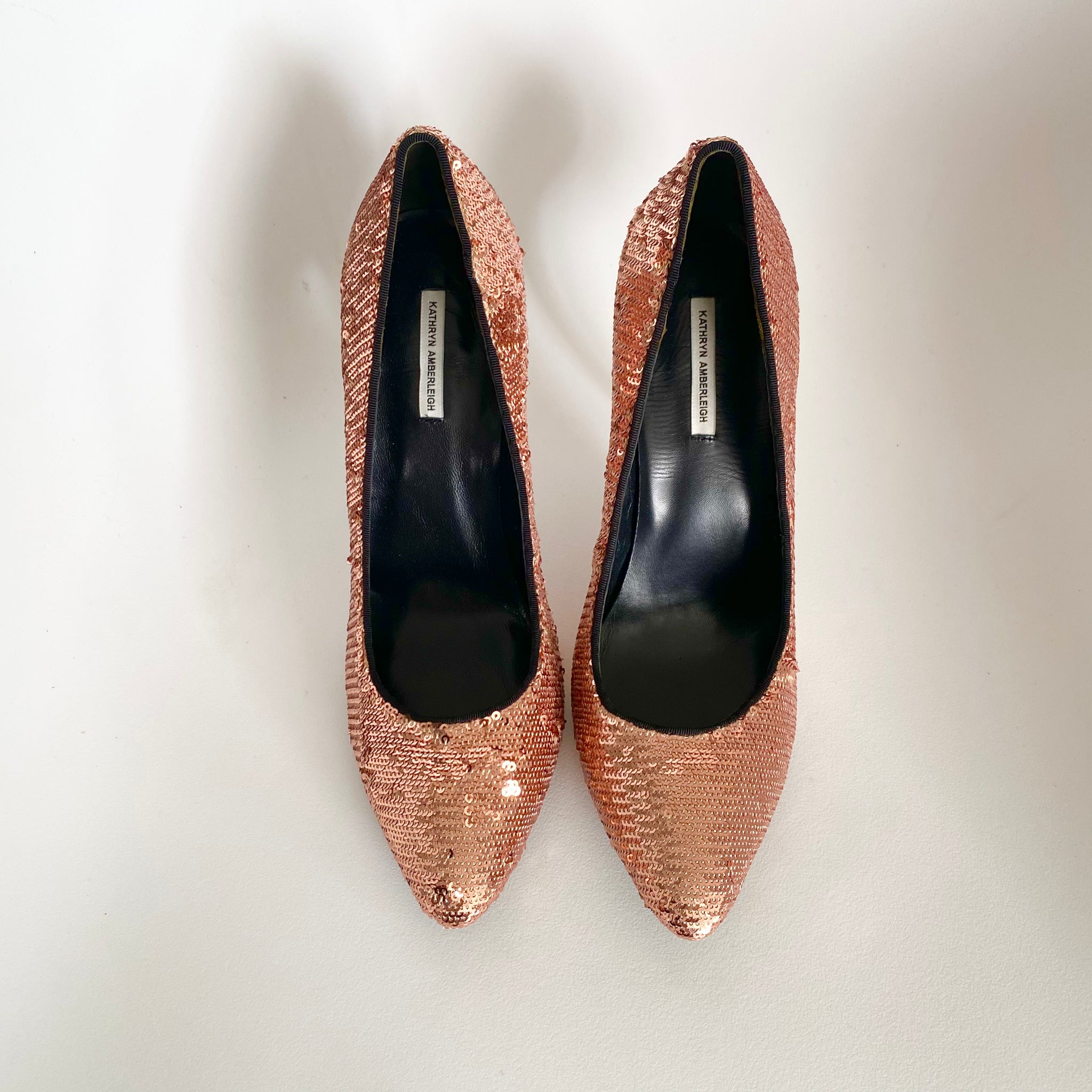 K405 sequin heels; peach