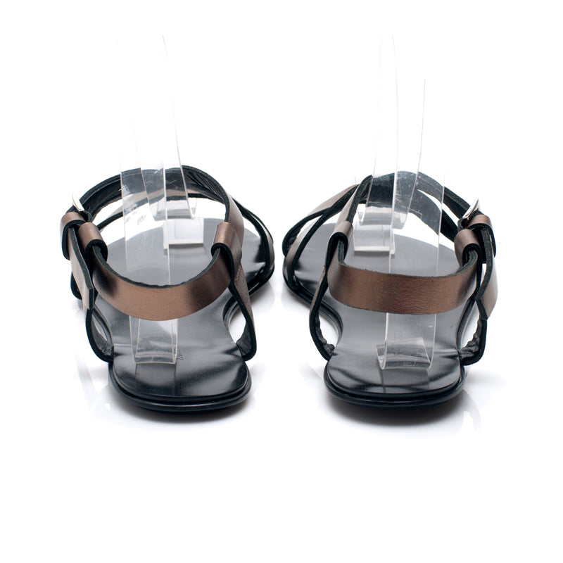 J104 leather sandals; bronze