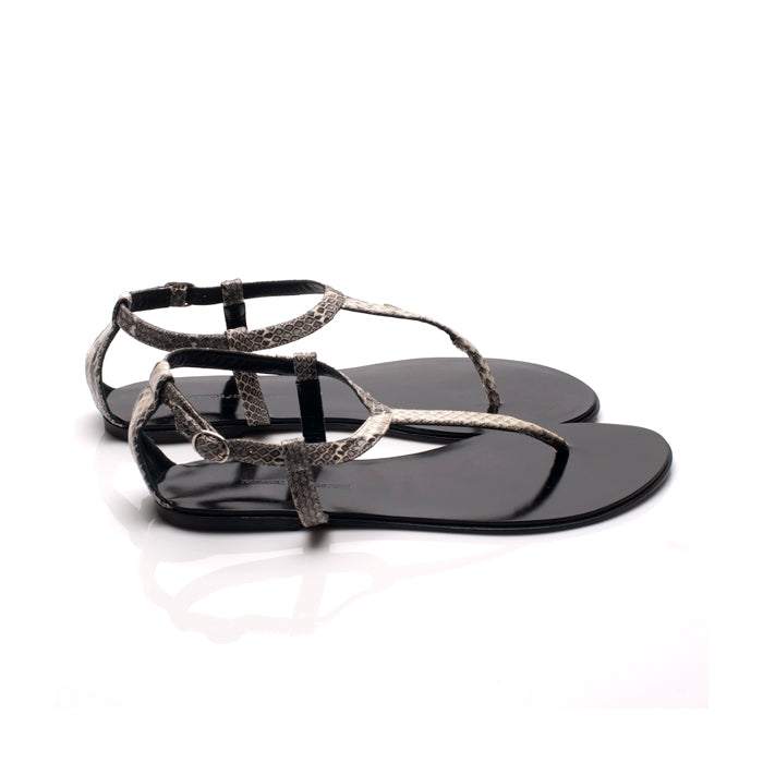 J106 snakeskin sandals; cream