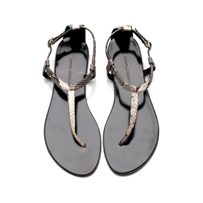 J106 snakeskin sandals; cream