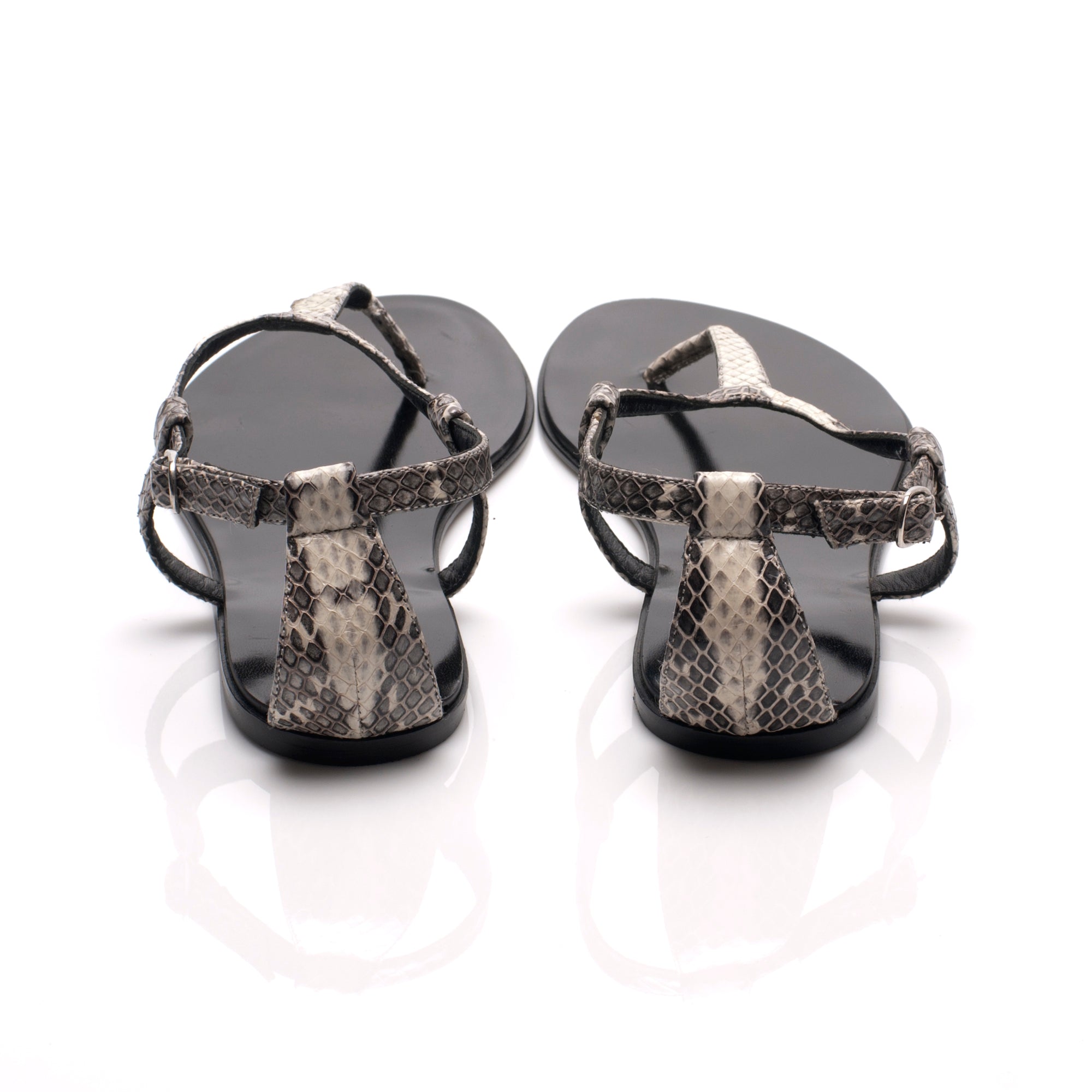 J106 snakeskin sandals; cream