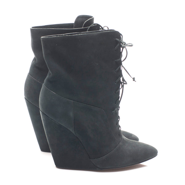 K310 block heeled boots; charcoal