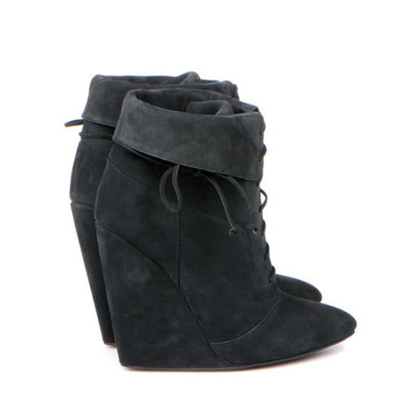 K310 block heeled boots; charcoal