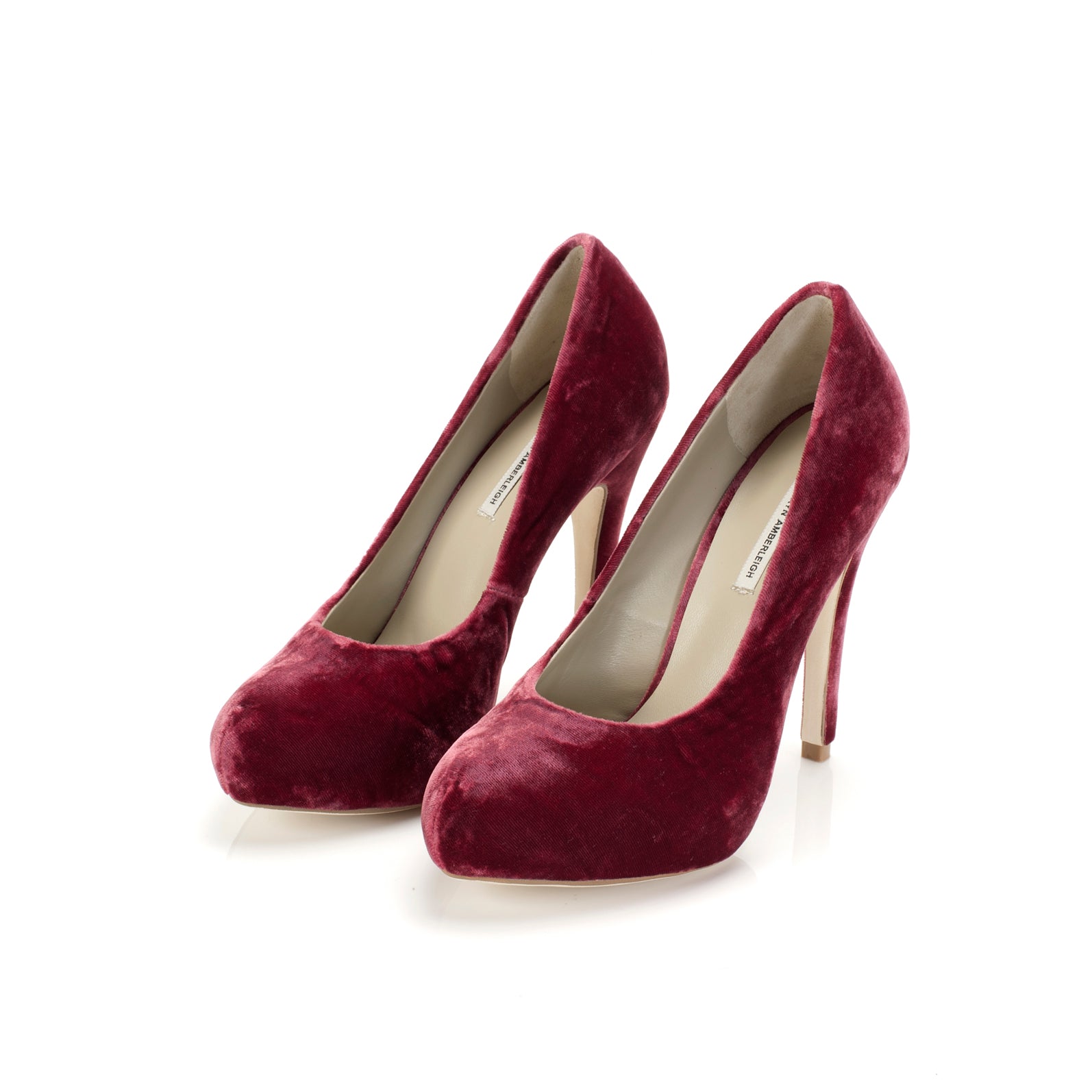 K400 silk velvet heels; burgundy