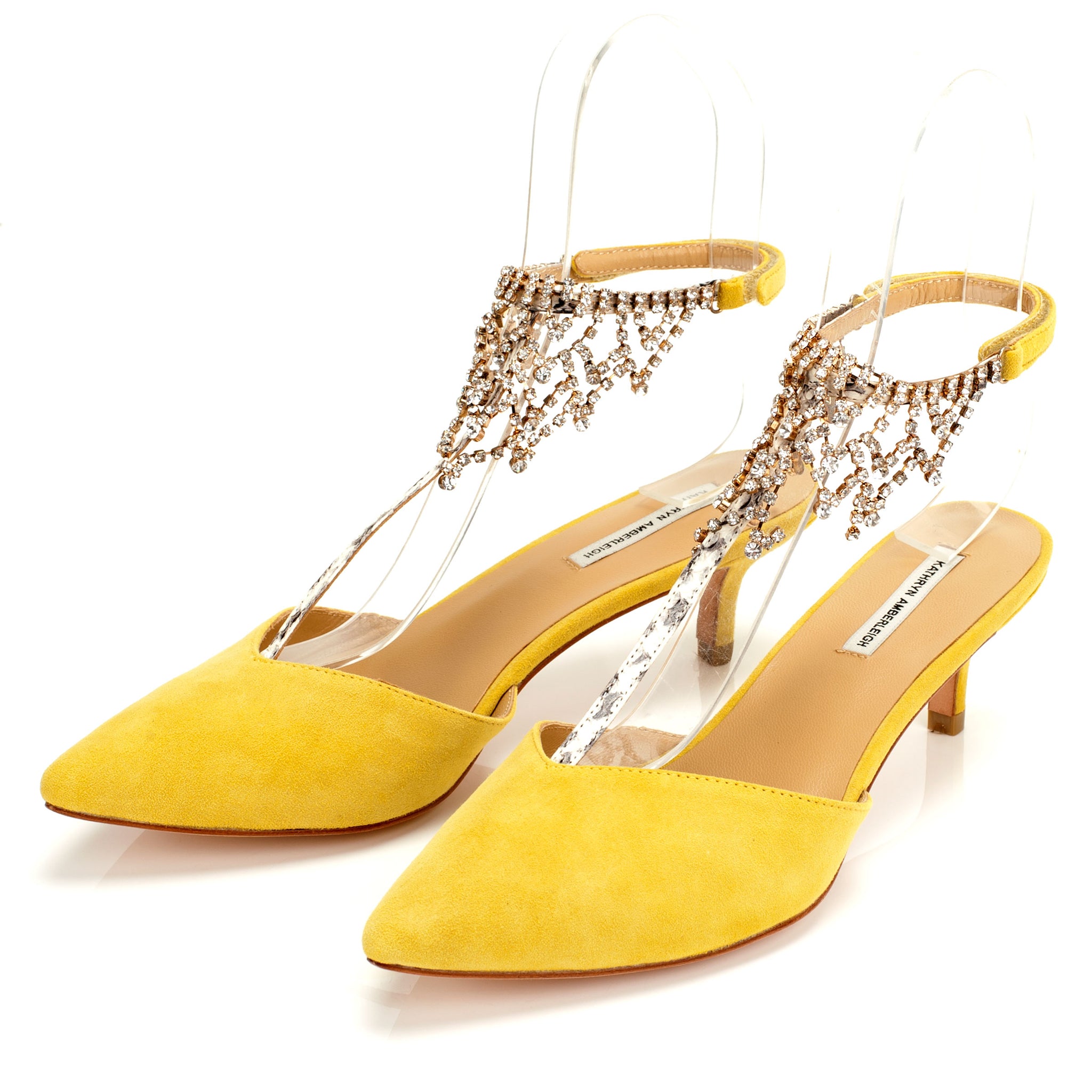 K660 suede heels; yellow