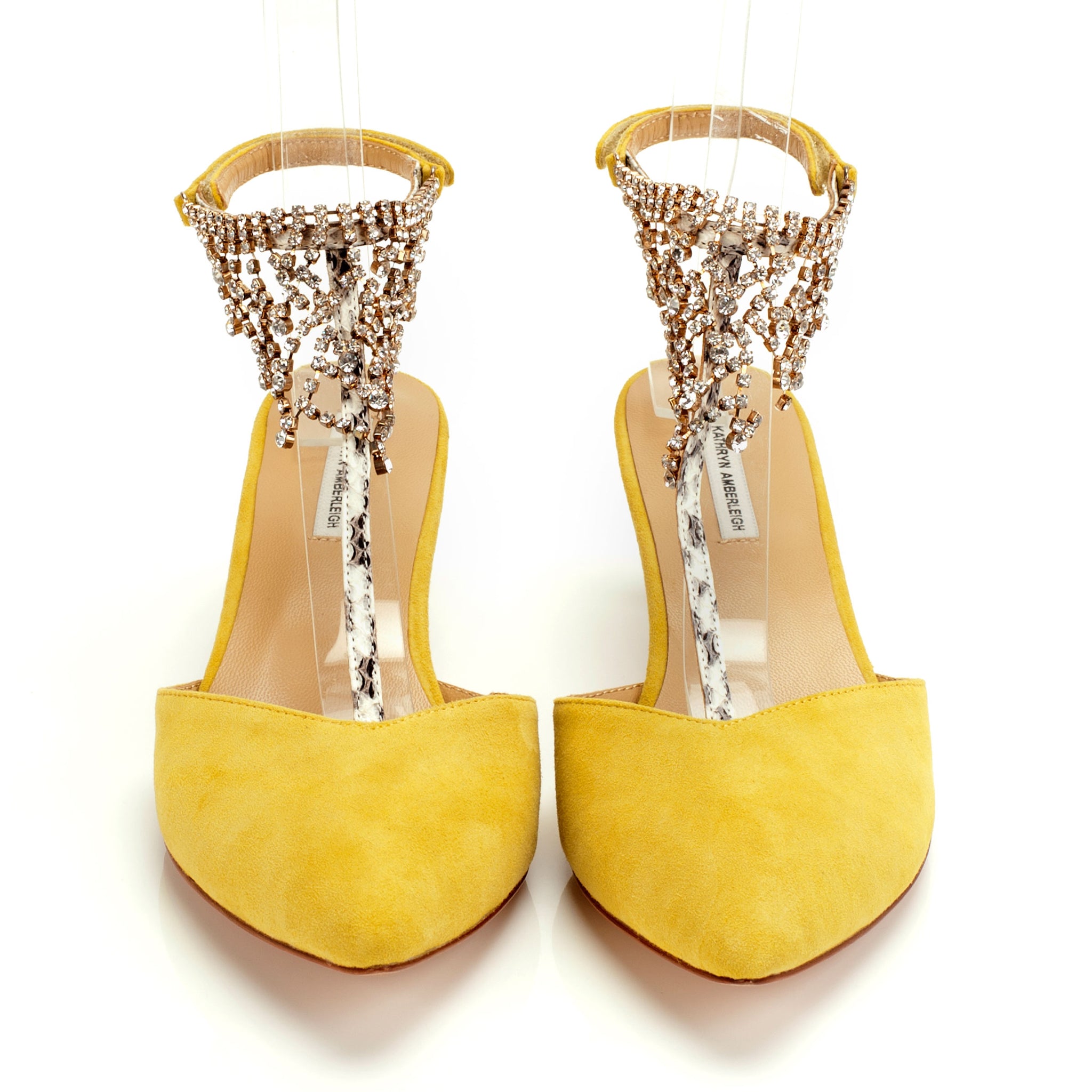 K660 suede heels; yellow