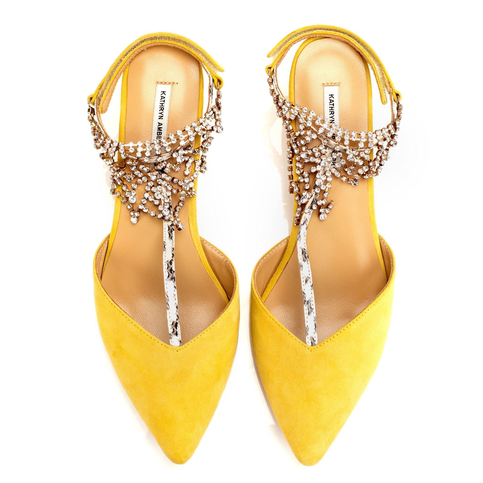 K660 suede heels; yellow