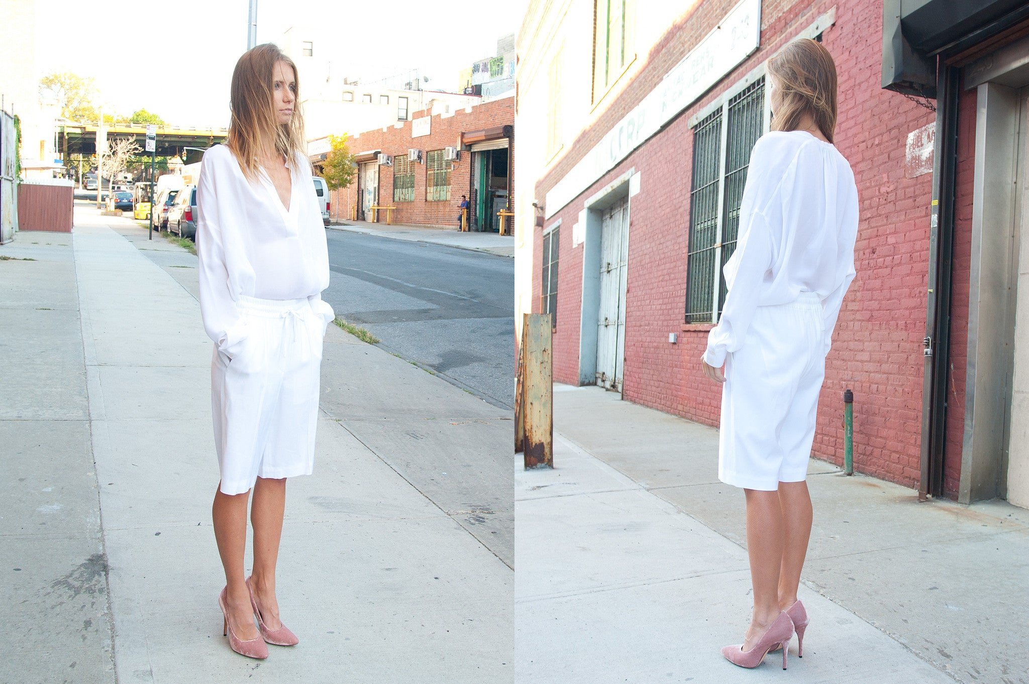 K403 silk velvet heels; pink nude