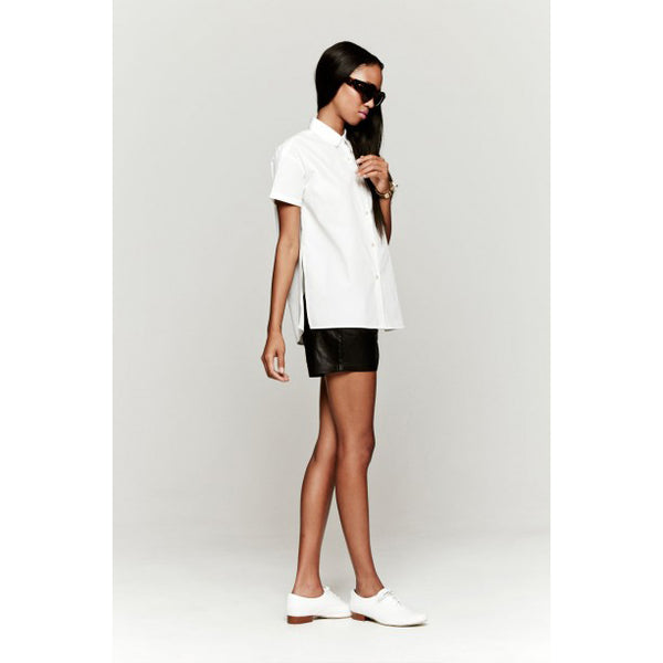 J544 leather loafers; white