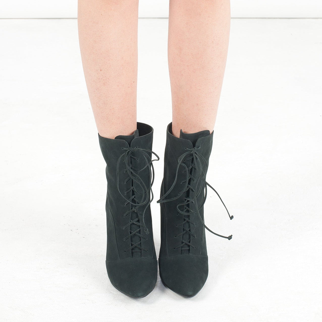 K310 block heeled boots; charcoal