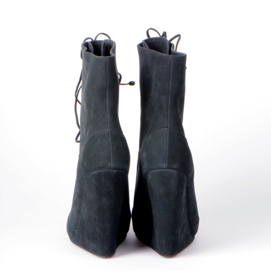 K310 block heeled boots; charcoal
