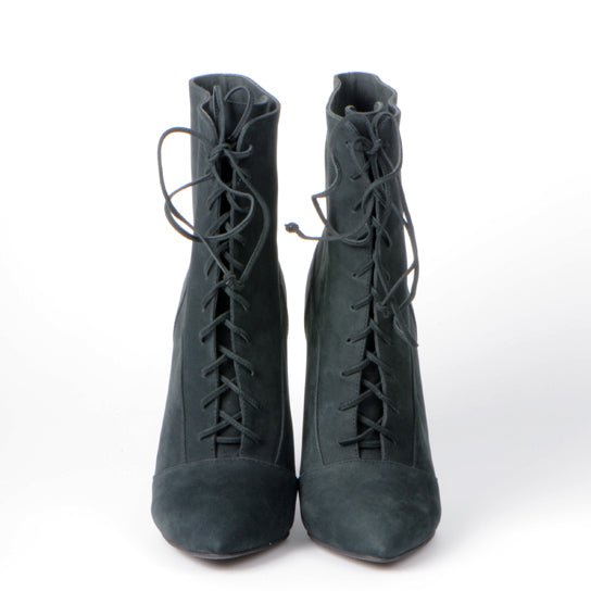 K310 block heeled boots; charcoal