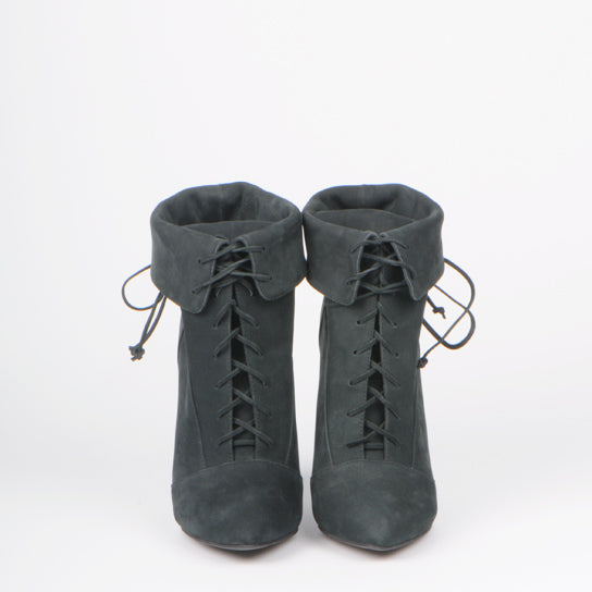 K310 block heeled boots; charcoal
