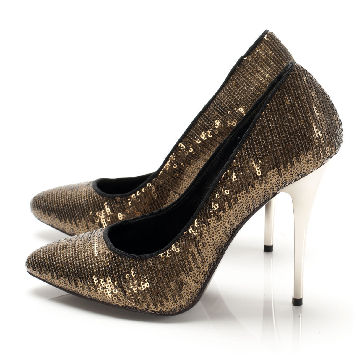 K405 sequin heels; bronze