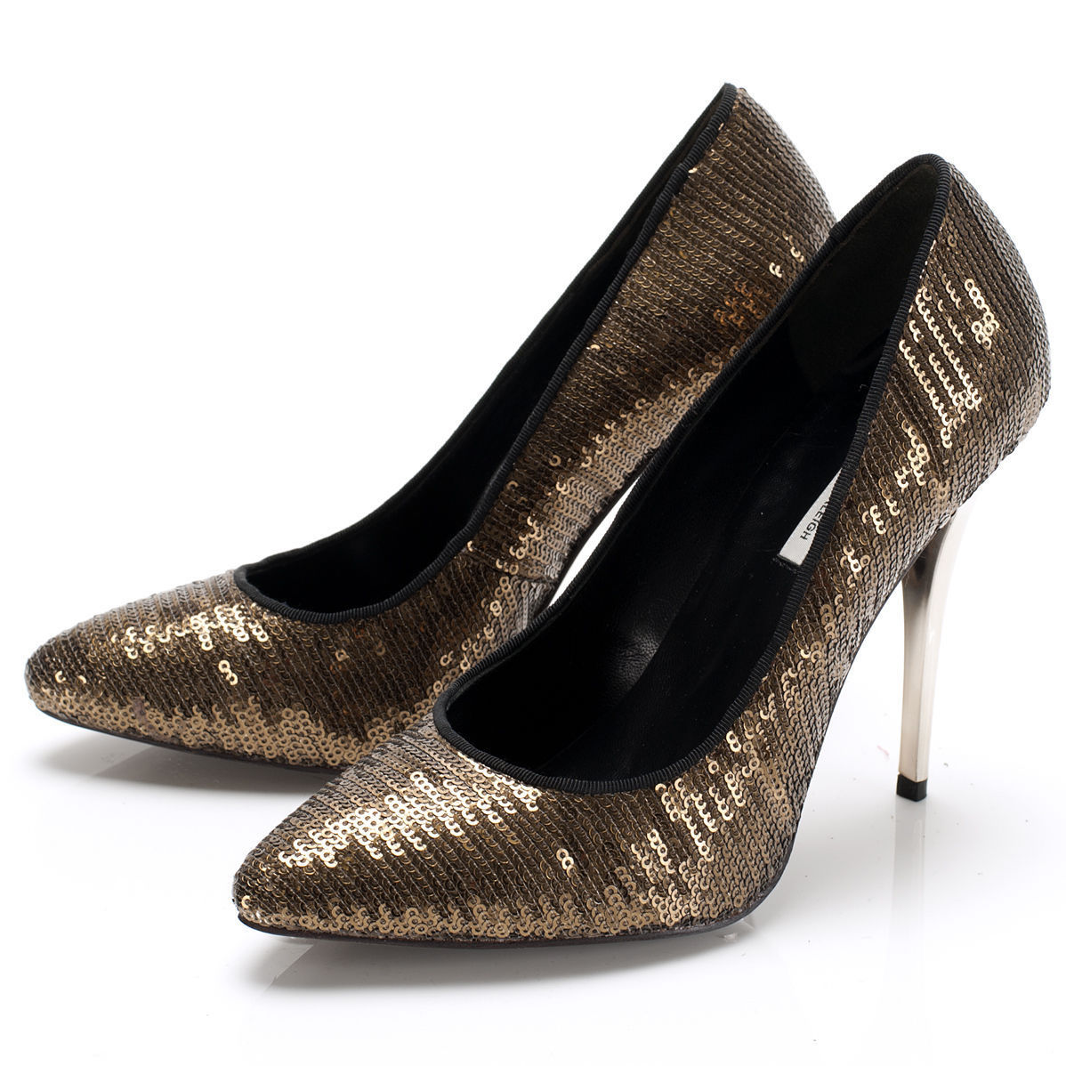 K405 sequin heels; bronze