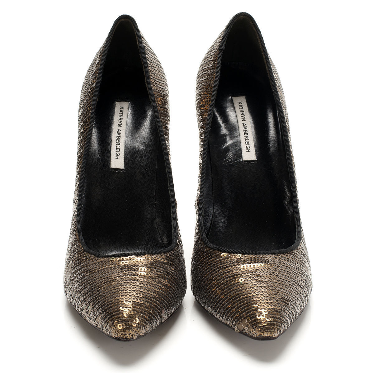 K405 sequin heels; bronze